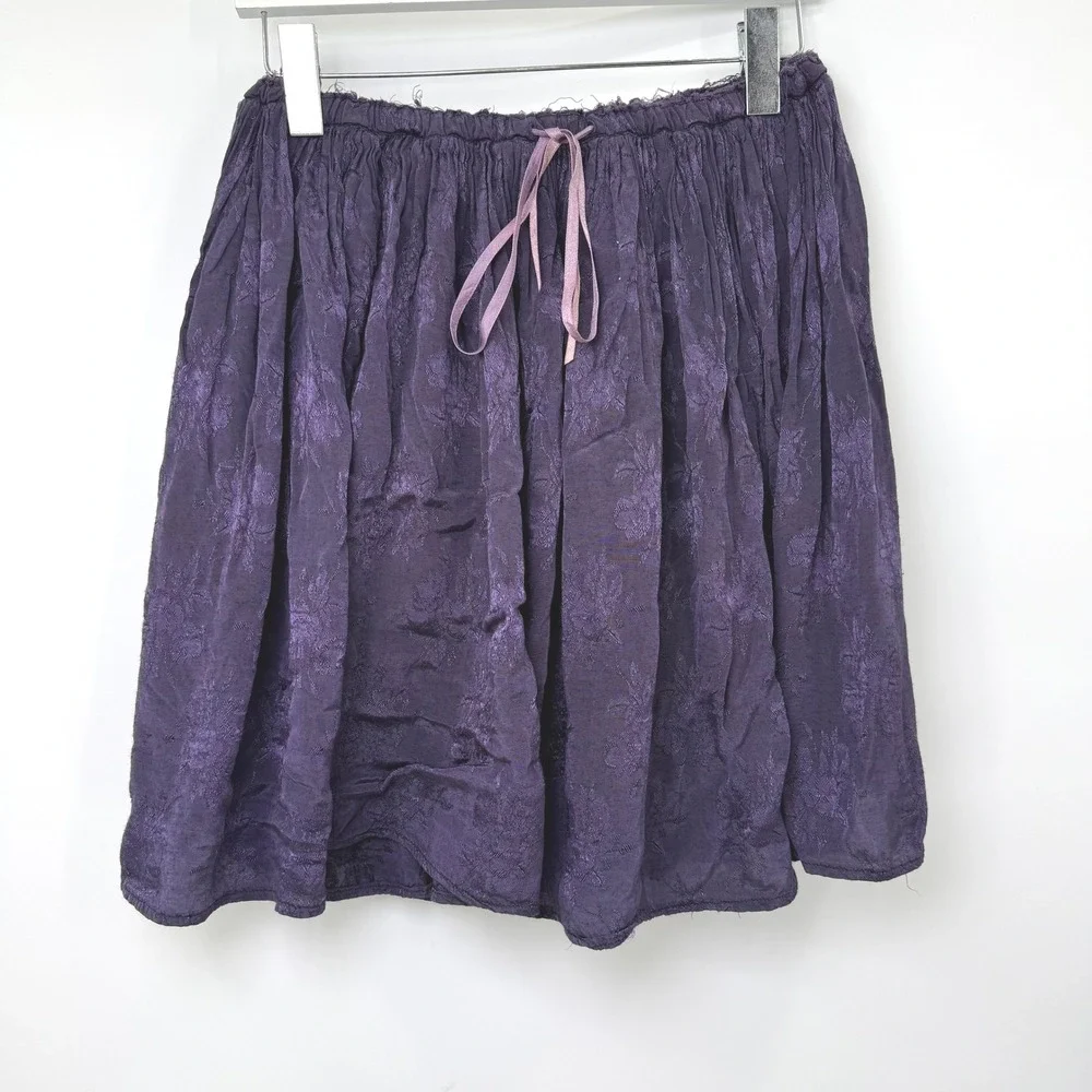 Vintage Festival Skirt Womens M Purple‎ Floral Jacquard Fairycore Coquette